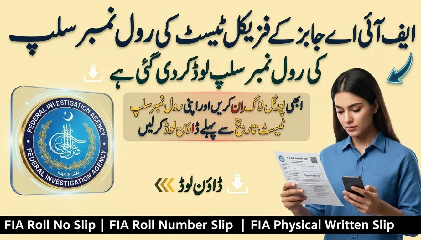 FIA Roll No Slip Download | FIA Roll Number Slip