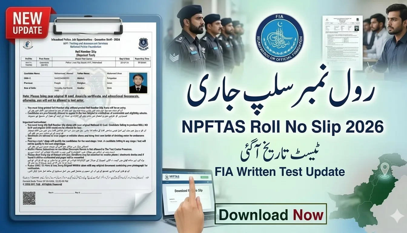 NPFTAS Roll Number Slip