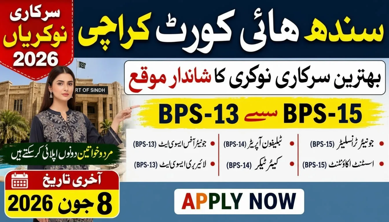 Sindh High Court Jobs apply online 2026